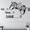 New Eat Sleep Game Wall Stickers Boys Bedroom Letter DIY Kids Rooms Decoration Art