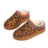 Леопардовый принт зимние сапоги носить толстые подошвы 2024 осень и зима новые Half Head Plus кашемировые женские хлопковые туфли
