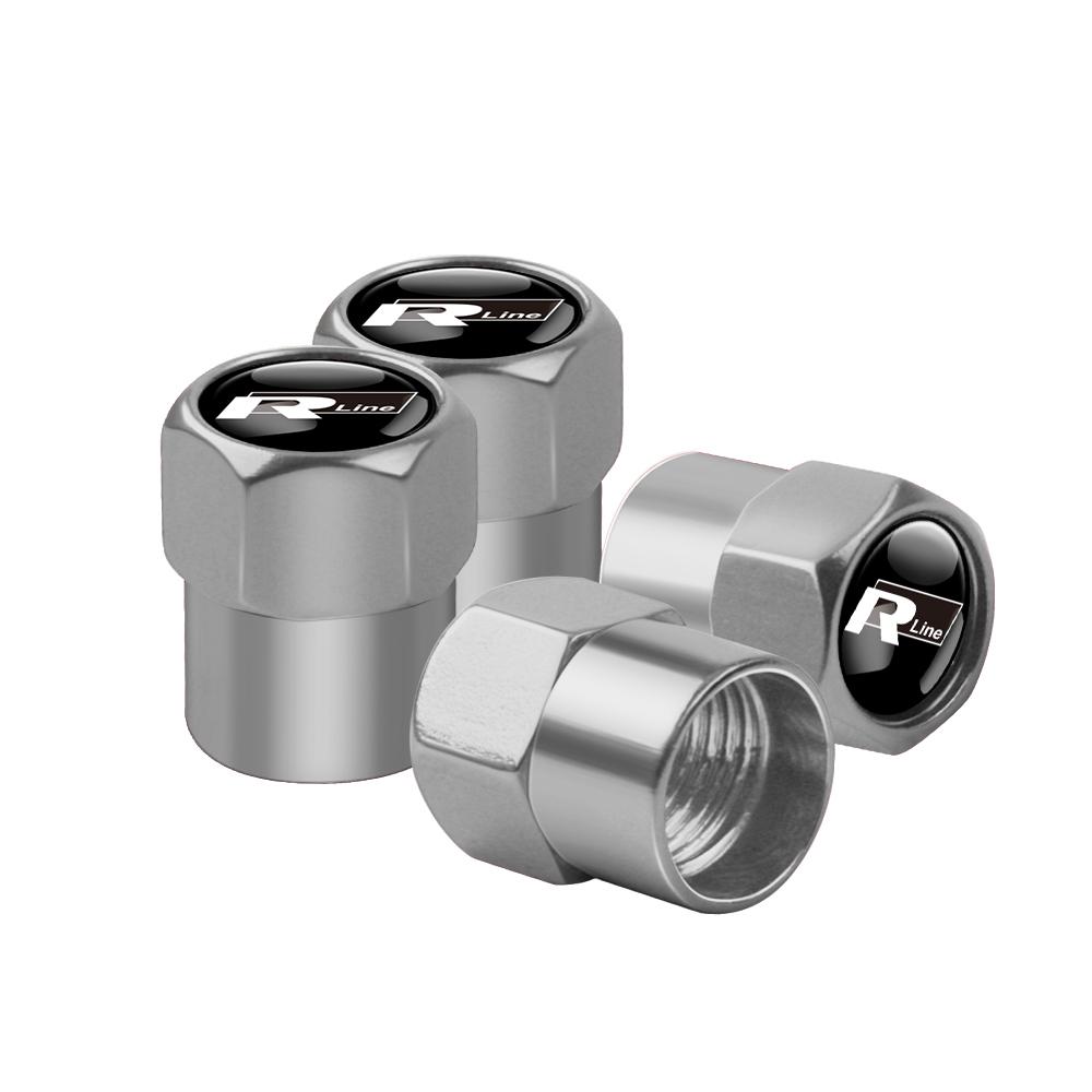 WHAQY1 4Pcs Metal Car Wheel Tire Valve Caps Cover Accessorie For Volkswagen GTI Golf 6 7 Polo VW R-Line CC Passat B6 Tiguan Tharu Jetta