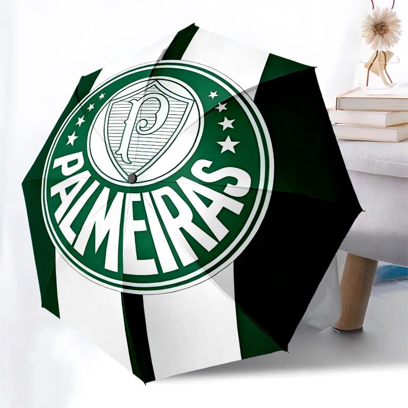 Palmeiras, Badge Automatic Opening and Closing, 8 rib Structure Portable Umbrella, Suitable for Men and Women in All Seasons Perfect Gift f