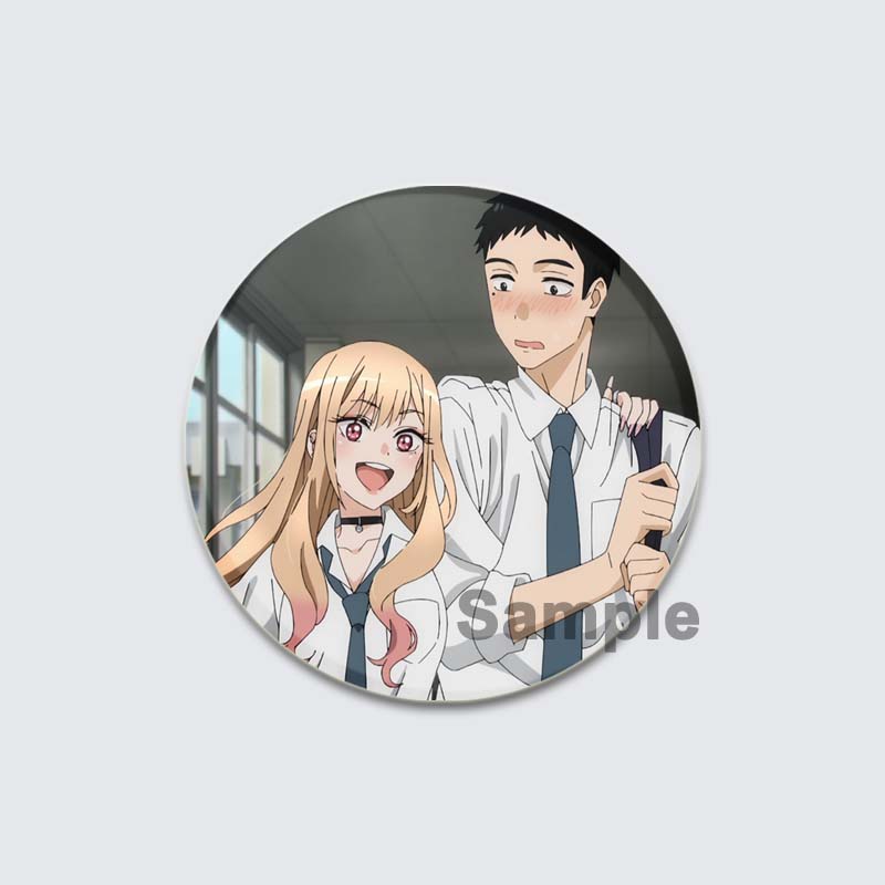 32/44/58mm Cute Cartoon My Dress Up Darling Pins Round Handmade Brooches for Backpack Cothes Accessories Anime Collection Badge Decoration