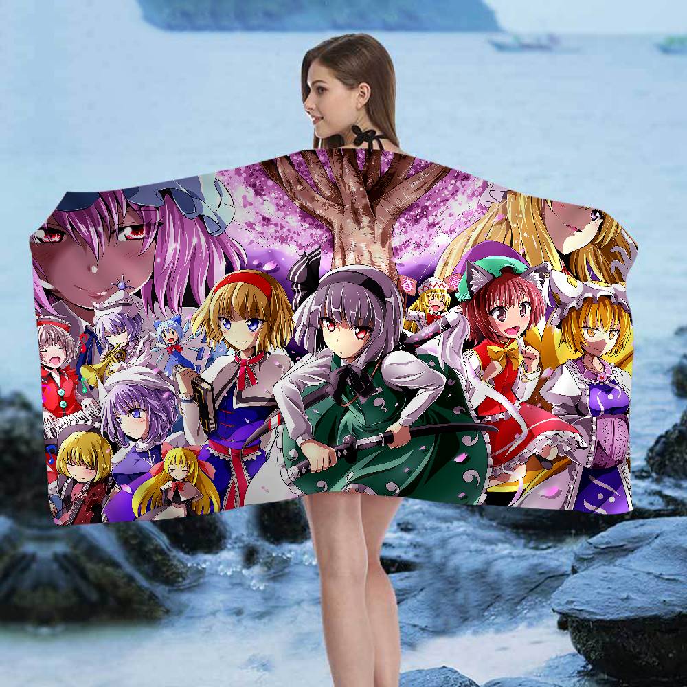 Классическое пляжное полотенце для плавания T-Touhou P-Project Аниме Мягкое Впитывающее Мочалка Детские Подарки Для Детей Путешествия Кемпинг Спортзал
