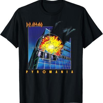 Футболка Def Leppard Pyromania - Унисекс-Взрослые, Черная, Маленькая