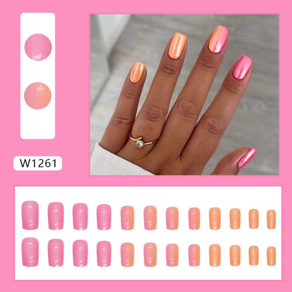 Французская любовь Накладные ногти Белый край Типсы Мода Нажмите на ногти Женщины Девушки