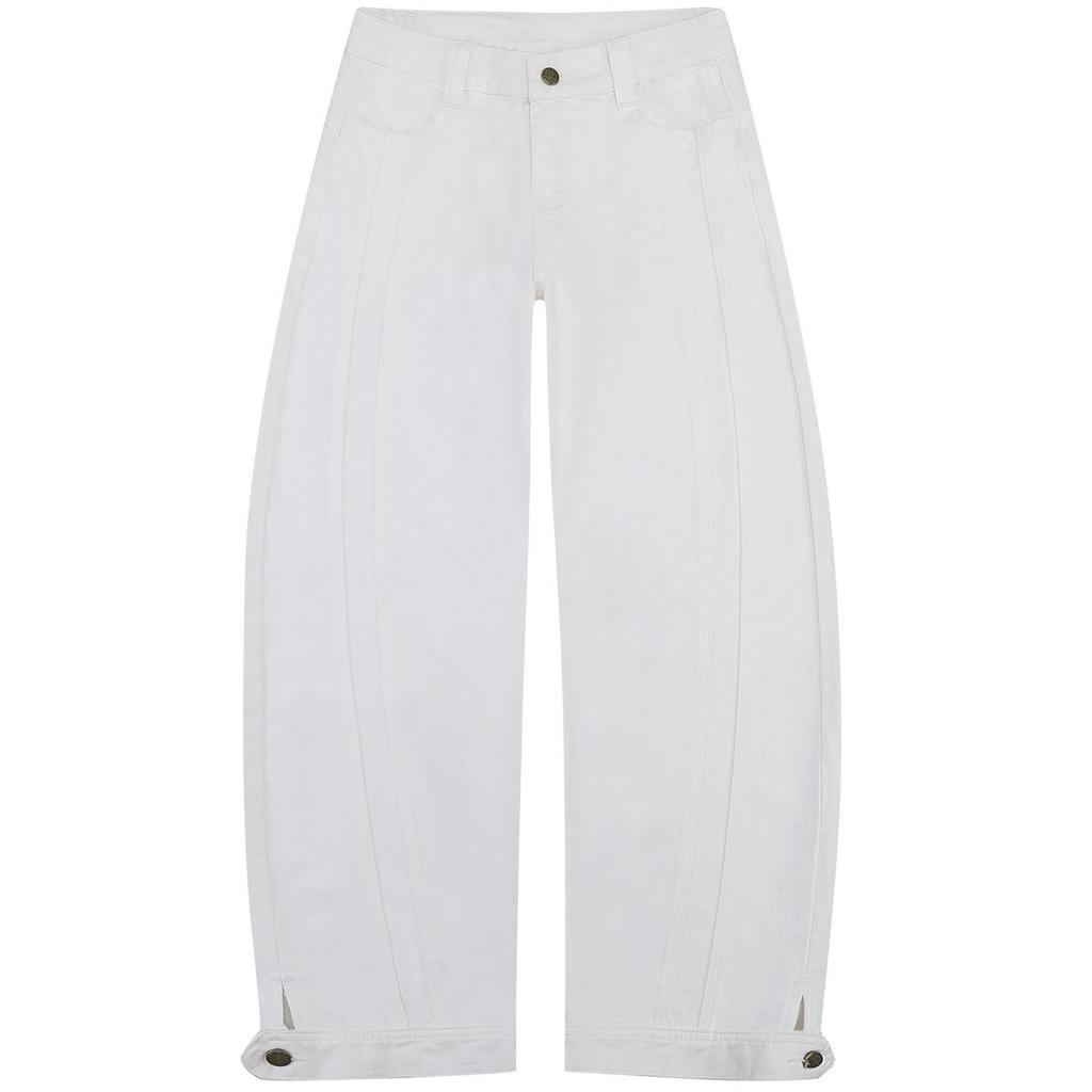 American white wide-leg pants women's autumn new design sense high waist thin loose casual banana pants