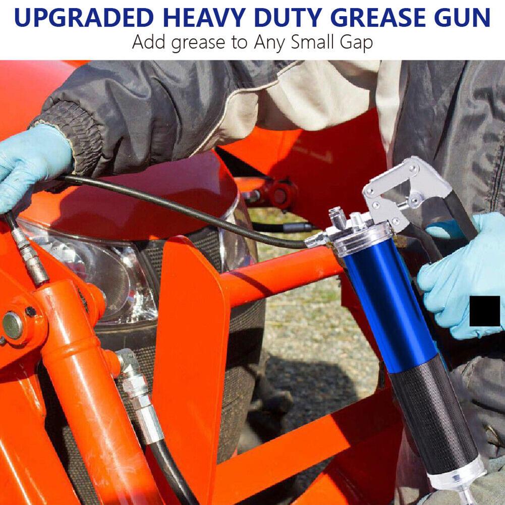 6000-7000PSI Greasing Injection Handheld Grease Filling 400CC Manual High-Pressure Pumping Grease Gun with Flexible Hose