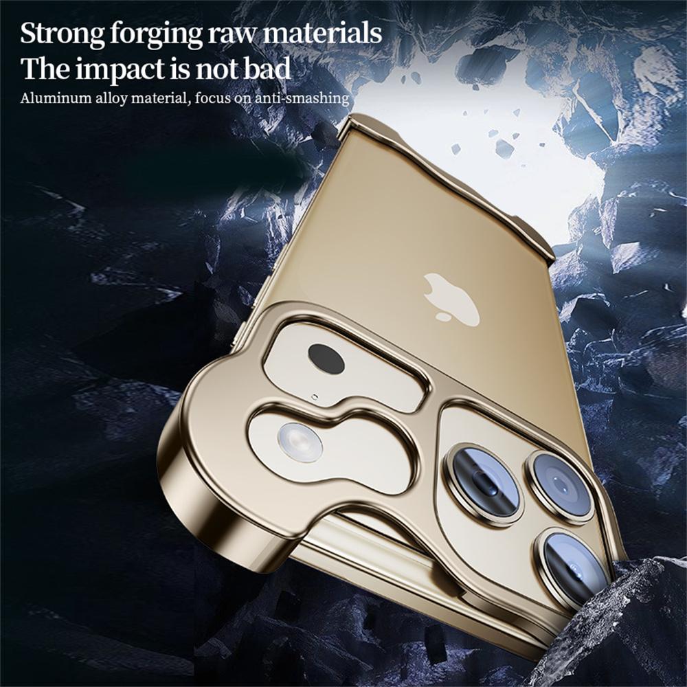 Металлический безрамочный противоударный чехол-бампер для iPhone 17 Pro Max с защитой объектива камеры