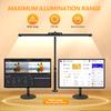Computer Monitor LED Desk Lamp 5-Colour Temperature Stepless Dimming Flexible Gooseneck Ra80+ Eye-caring Home Reading Table Lamp