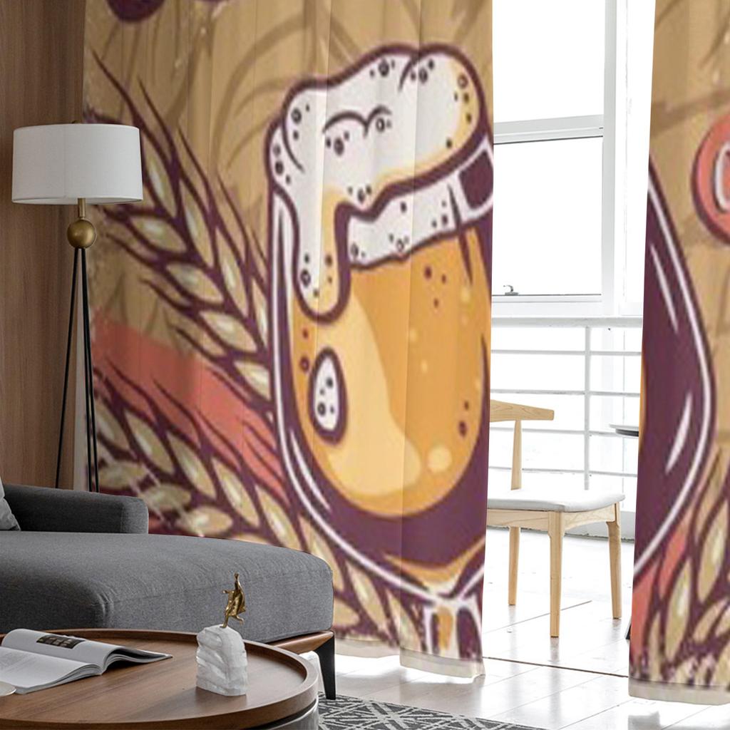 Ретро-постер Кружка для пива Craft Lager с пенопластом Шифоновые прозрачные шторы для гостиной, спальни, занавески на окна, вуали, тюль, занавески