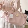 Розовый бант Сумка-тоут Женская в японском стиле Мягкая Повседневная Кроссбоди Женская Сладкая Милая Большая Вместимость Сумки на плечо
