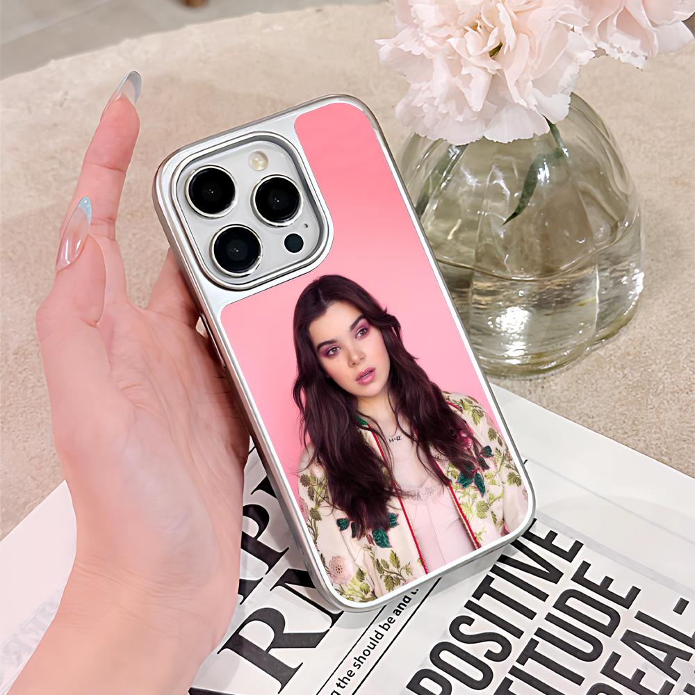 Hailee Steinfeld Silver Plating Mobile Phone Case for iPhone 17 16 15 14 13 12 11 Air Pro Max Plus Colorful Cover