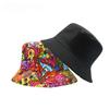 Cartoon Bucket Hat Graffiti Printed Panama Fisherman Hats Men Women Unisex Double Side Reversible Bob Cap Summer Beach New