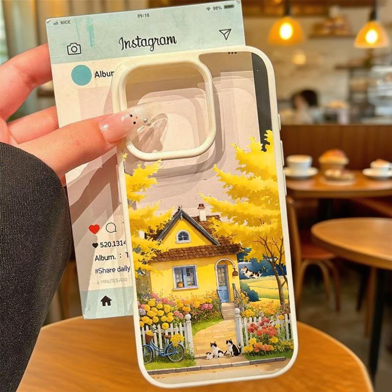 Vacation Villa House Scene Landscape Phone Case for IPhone 17 16 12 13 14 11 15 Pro Max Mini Plus XR XS X 8 Autumn Scenery Case