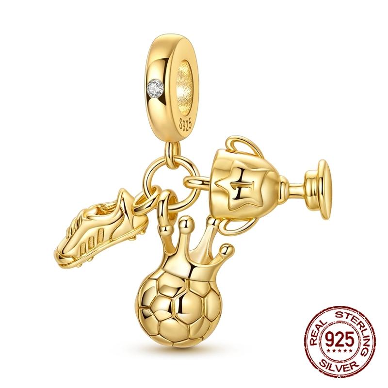 copper Football Shirt Jersey Pendant Sports Charm Compatible With Authentic Charm Bracelets Women Do It Yourself Jewellery Gift