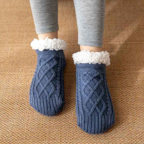 Couple Socks Fashion Pattern Keep Warm Washable Non Slip Knitting Floor Socks for Home