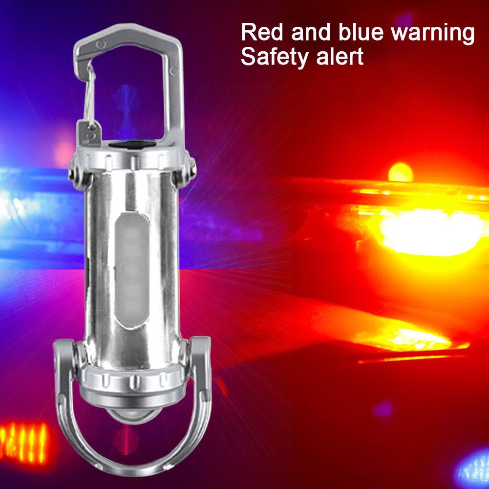 Mini Keychain Flashlights with Red&Blue Light USB Rechargeable Work Light Ultra Bright Camping Lantern for Searching Hiking