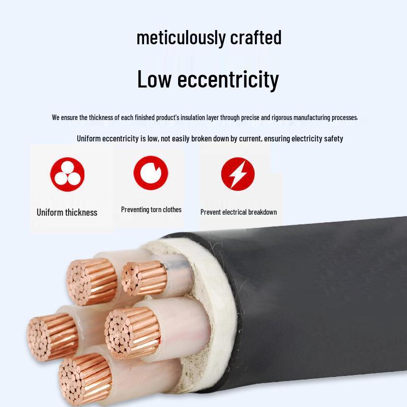 Shengyu YJV Copper Core 3/4/5 Core PVC Sheathed Medium/Low Voltage Power Cable