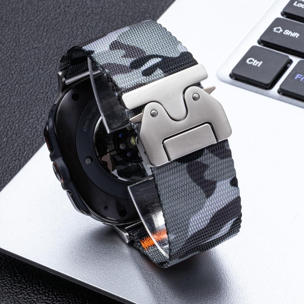 Спортивный нейлоновый ремешок для Samsung Galaxy Watch Ultra 47 мм, камуфляжный, водостойкий, мужской носимый браслет, ремешок для Galaxy Watch Ultra