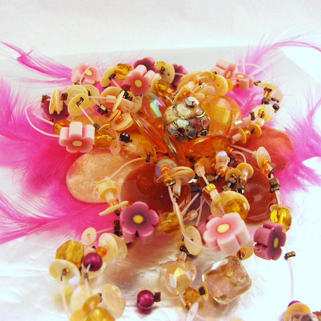 Les Trésors De Lily [C8156] - Designer Brooch 'Les Romantiques' Fuchsia