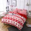 Red Christmas Quilt Cover Three-piece Polyester 3D Digital Bedding