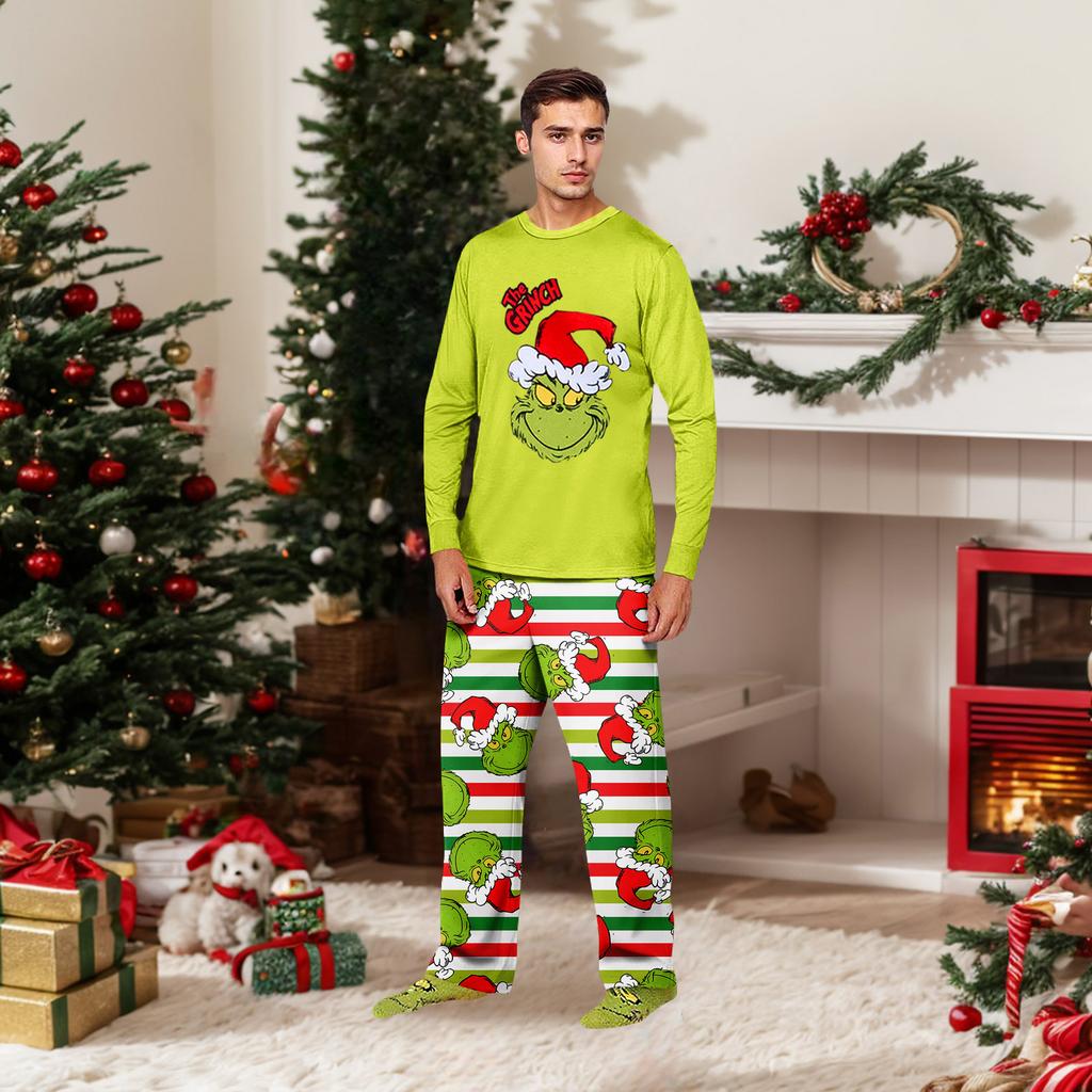 Parent-child Christmas Print Home Suit Long-sleeved Top And Pants