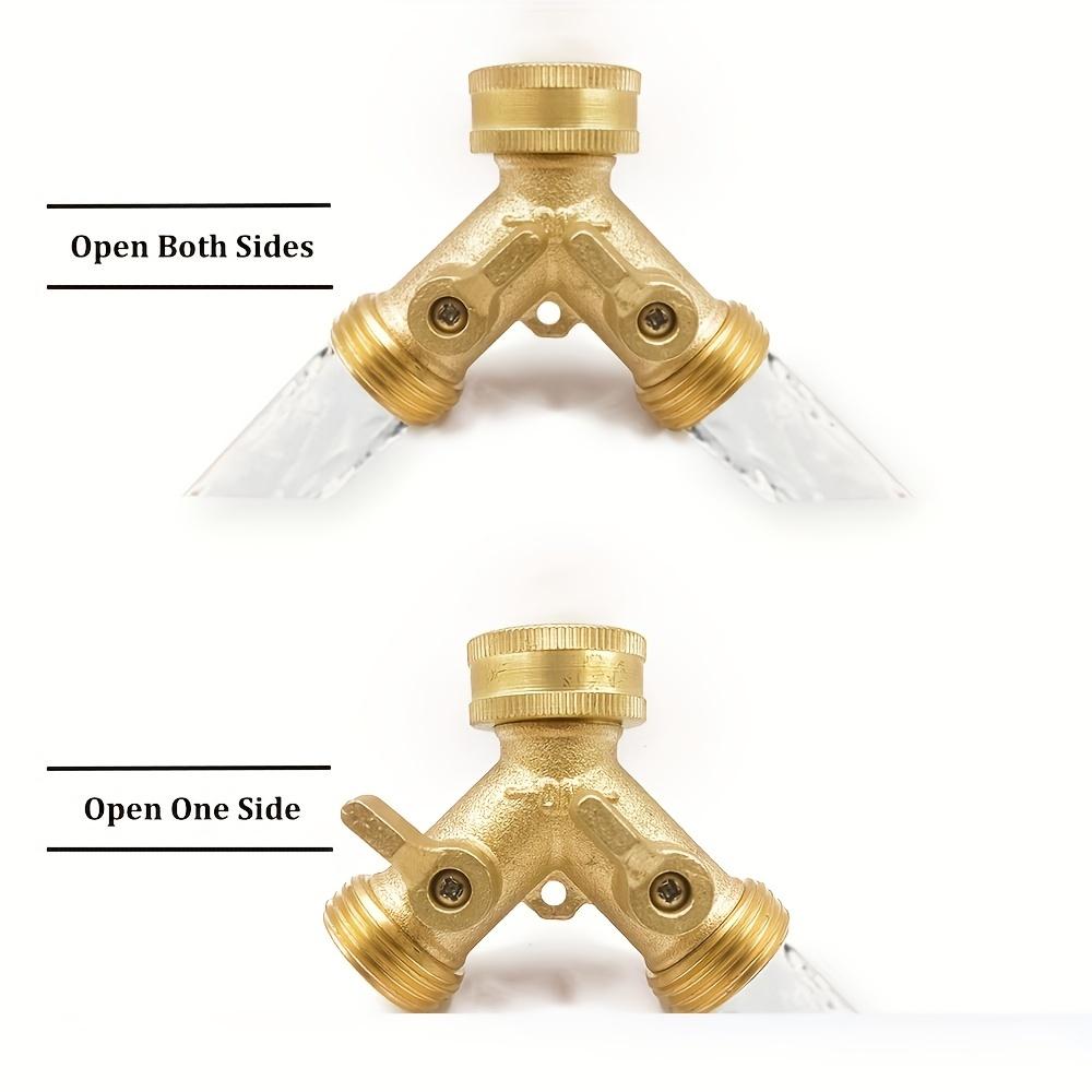 1 шт., садовый шланг Y-образный клапан, разветвитель шланга, латунный разветвитель шланга с цельной латунной ручкой, латунный Y-образный клапан 
