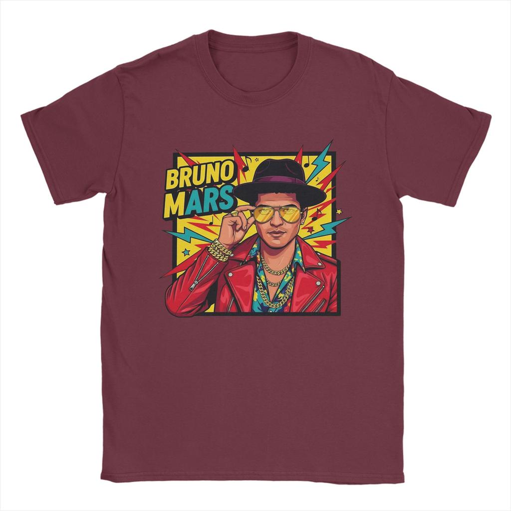 Rapper Bruno Mars T Shirt Unisex Pure Cotton Funny TShirts Crew Neck Tee Shirt Short Sleeve Clothing Plus Size