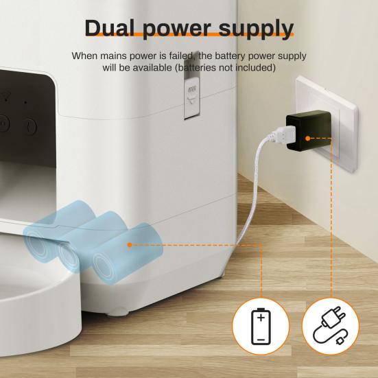 Automatic Pet Feeder 2L Cat Food Dispenser with LCD Screen Programmable Portion Control Timed Automatic Cat Feeder 1-4 Meals Dry Food for Dogs