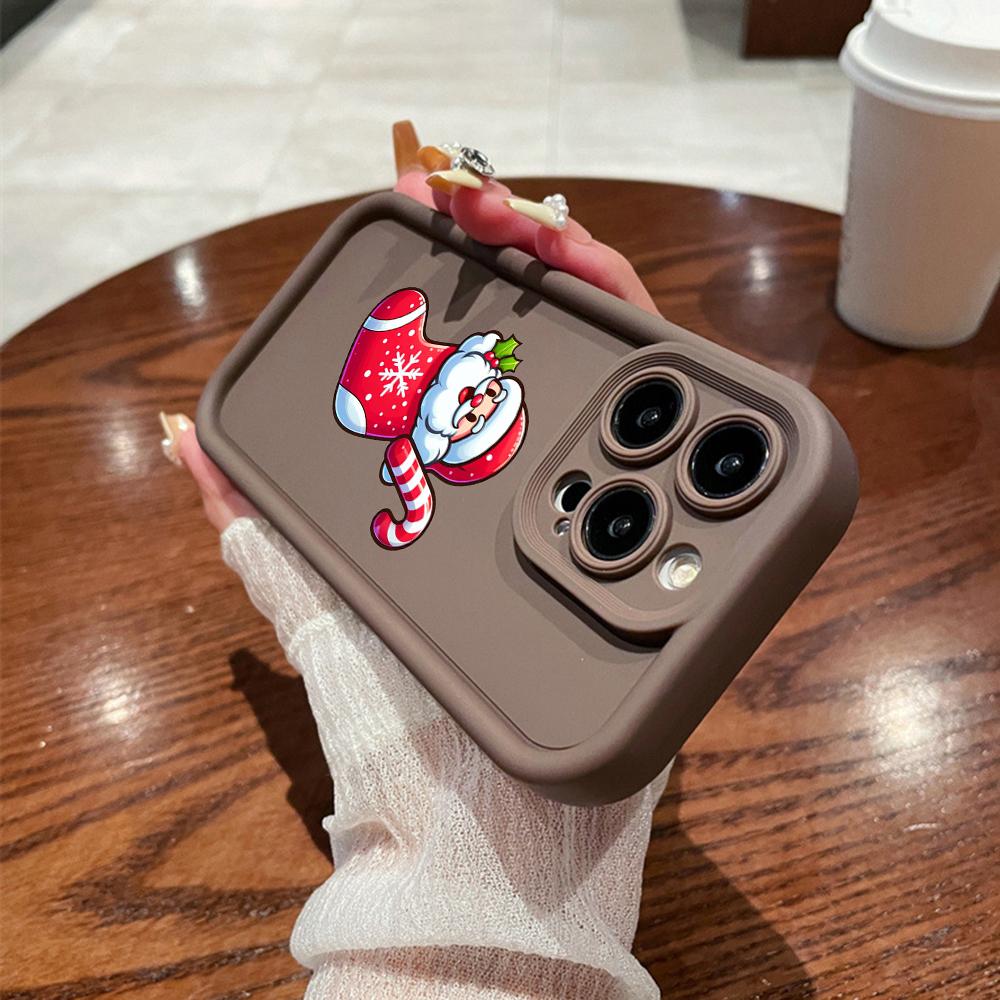 N102 Счастливого Рождества, Нового года, мягкие чехлы для телефонов с ангельскими глазками для iPhone 16, 15, 14, 13, 11, Pro Max, 8, 7, 6s Plus, 12 mini, XR, XS Max, SE, противоударный чехол