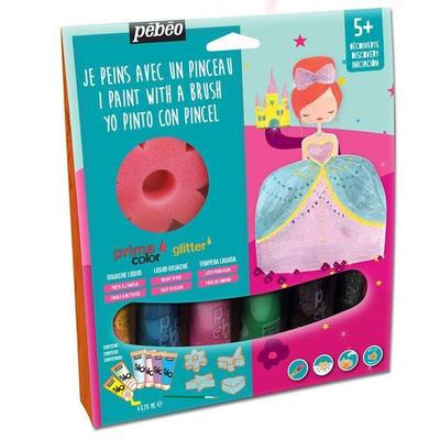 Набор жидкой гуаши - Primacolor - Princess - 6 тюбиков - 20 мл - Яркие цвета
