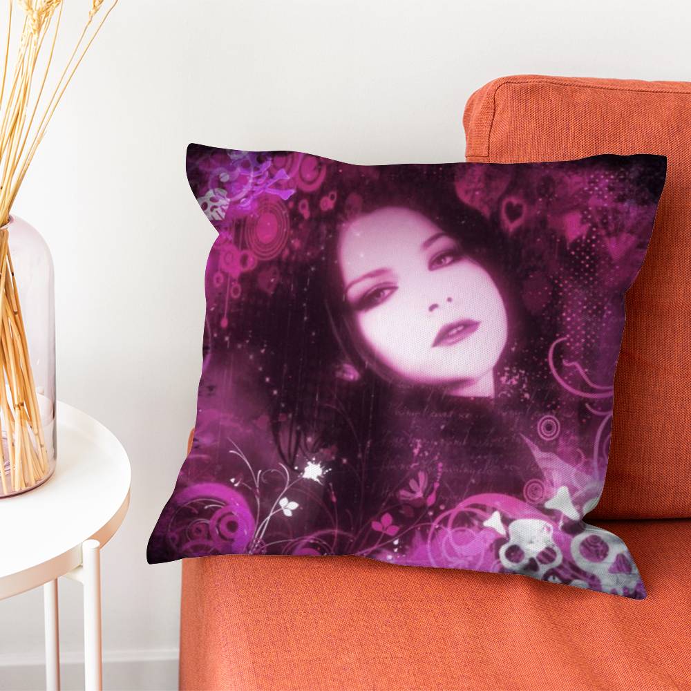 EEvanescence Amy Lee Pillow Case Silky Short Plush With Invisible Zipper Dustproof Sofa Cushion Cover For Home Decor