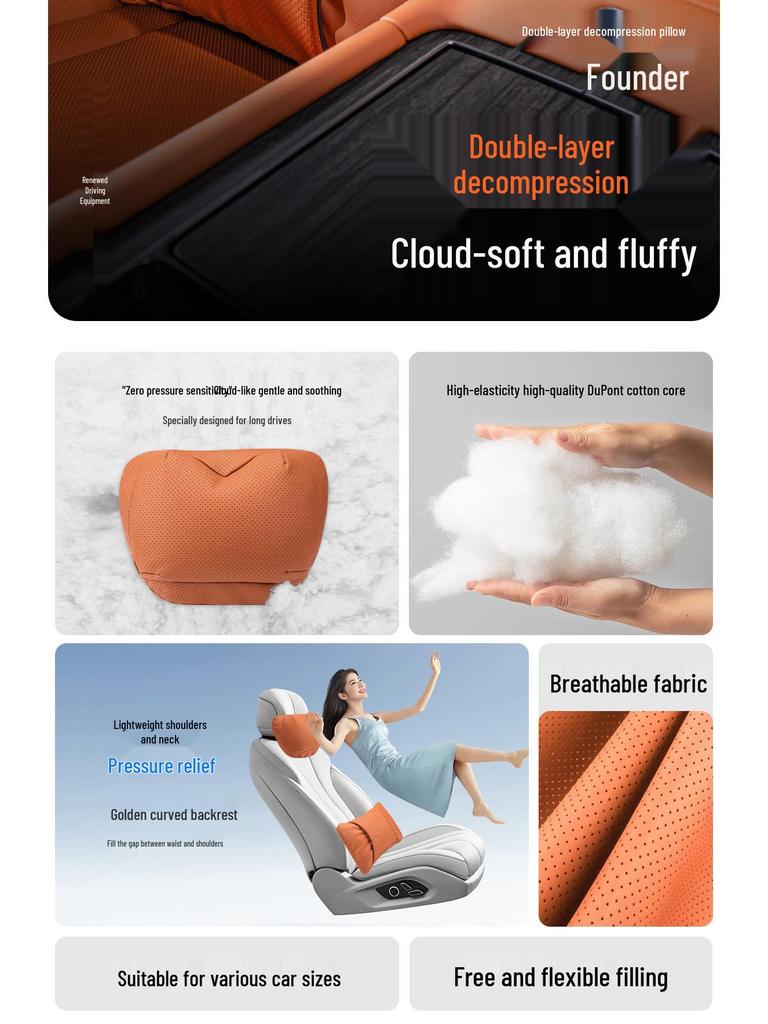 Комплект подушек для поддержки шеи и поясницы BMW для 3/5 серии и X1/X3/X5/X6 - Универсальный, Всесезонный