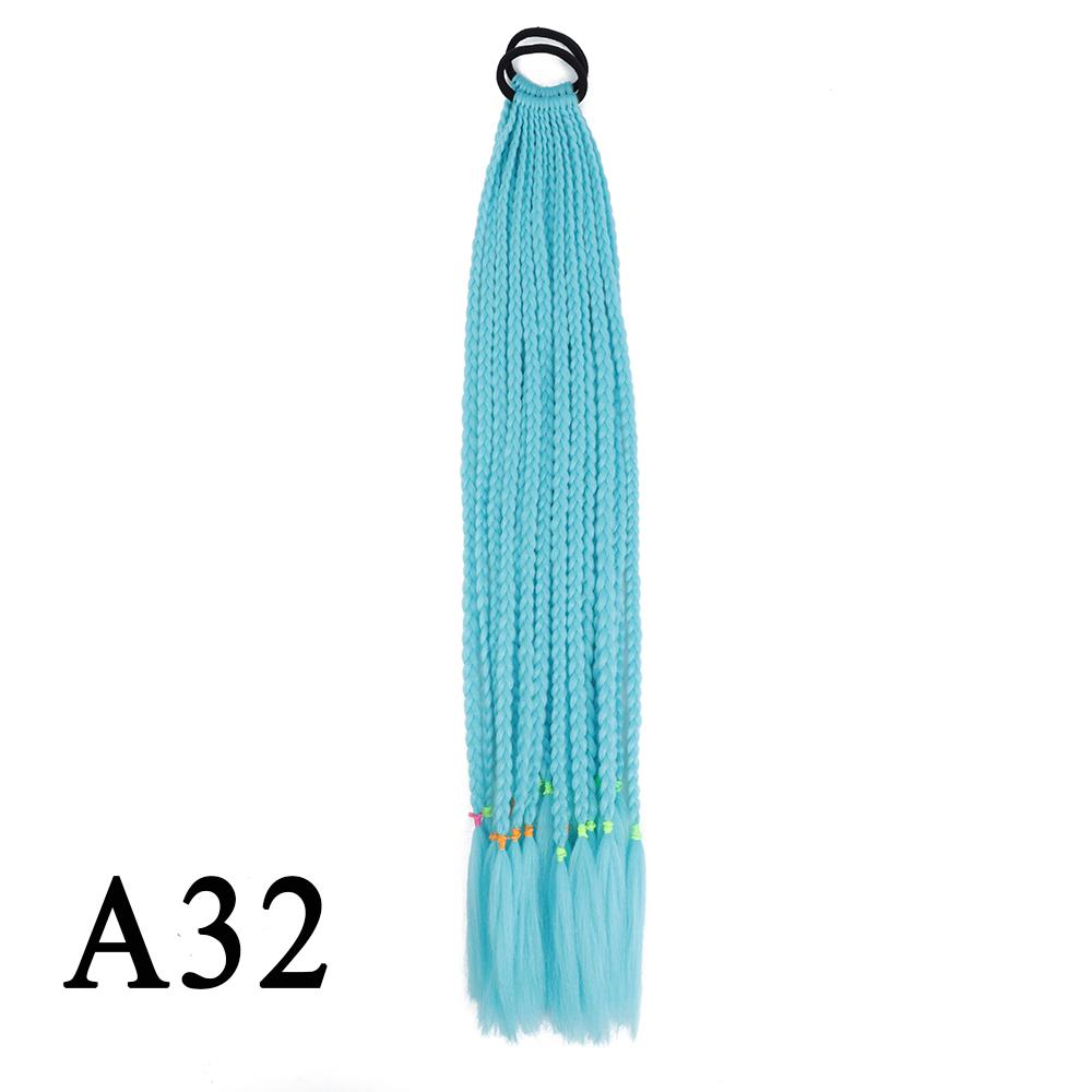 Плетеный хвост с резинкой, черный плетеный хвост ручной работы из термостойкого волокна, шиньоны с конским хвостом для девочек