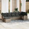 VidaXL 7-piece Garden Sofa Set with Grey Cushions In Synthetic Rattan 3346129