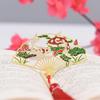 Складная закладка-веер из латуни с полым резным узором: Культурный творческий подарок в китайском стиле