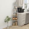 Five-Tier Corner Shelf - White/Wood-Effect