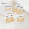 4Pcs Vintage Summer Starfish Conch Earring Set Gold Color Imulated Pearl Stud Drop Earrings for Women Beach Daily Jewelry Gifts