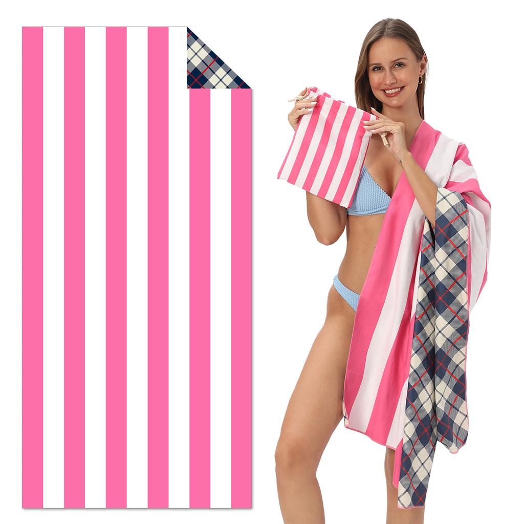 New, Double-sided Velvet Beach Towel Quick-drying Sports Towel Printed Bath Towel