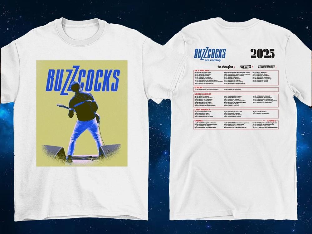 Buzzcocks Are Coming 2025 Tour 2 Sided T-Shirt Full Size S-5XL