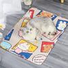 Коврик для домашних животных с мультяшным животным принтом, спальный коврик для собак, летняя влагопоглощающая нескользящая подушка для отдыха для кошек для маленьких домашних животных