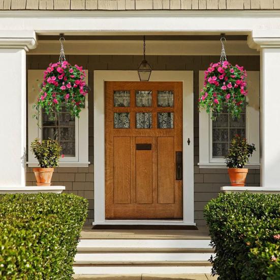 Artificial Morning Glory Flower Realistic Home Office Table Centerpiece Wedding Dropping Faux Petunia Flower Hanging Fake Floral Arrangement