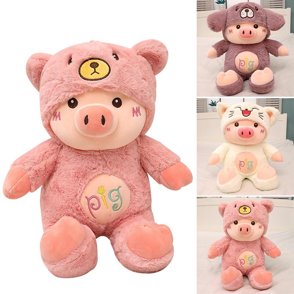 Plush Stuffed Toys Cartoon Pig Doll Early Educational Development Toy