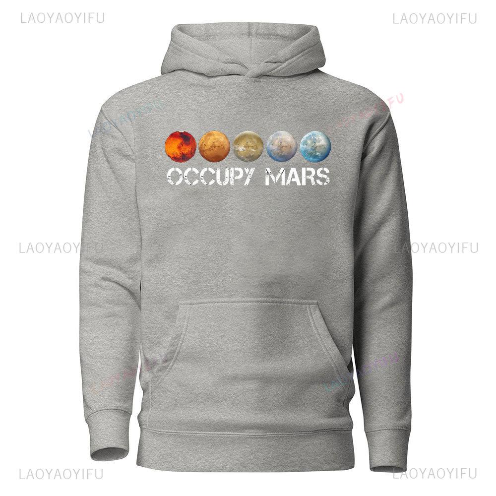 Novelty Occupy Earth SpaceX Starman Long-sleeved Fall and Winter Sweatshirt Mars Space Explorer Occupy Mars Classic Hoody