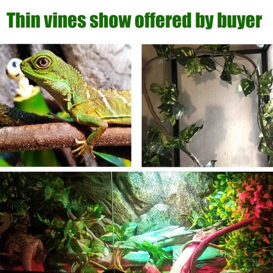 Simulation Jungle Reptile Vine Habitat Fake Plant Decor for Lizards Chameleons