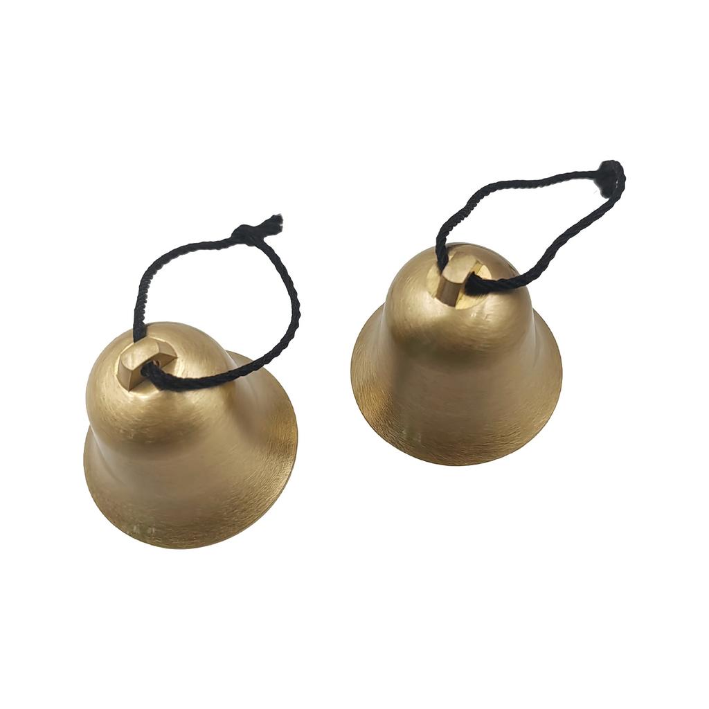 2pcs Hanging Bells with Hanging Rope Wind Chimes Jingle Bell DIY Copper Small Bell Pendant for