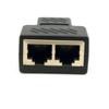 RJ45 One Point Two Connector Adapter Tap with Shield Network Tee Head Three-way Extender Cable