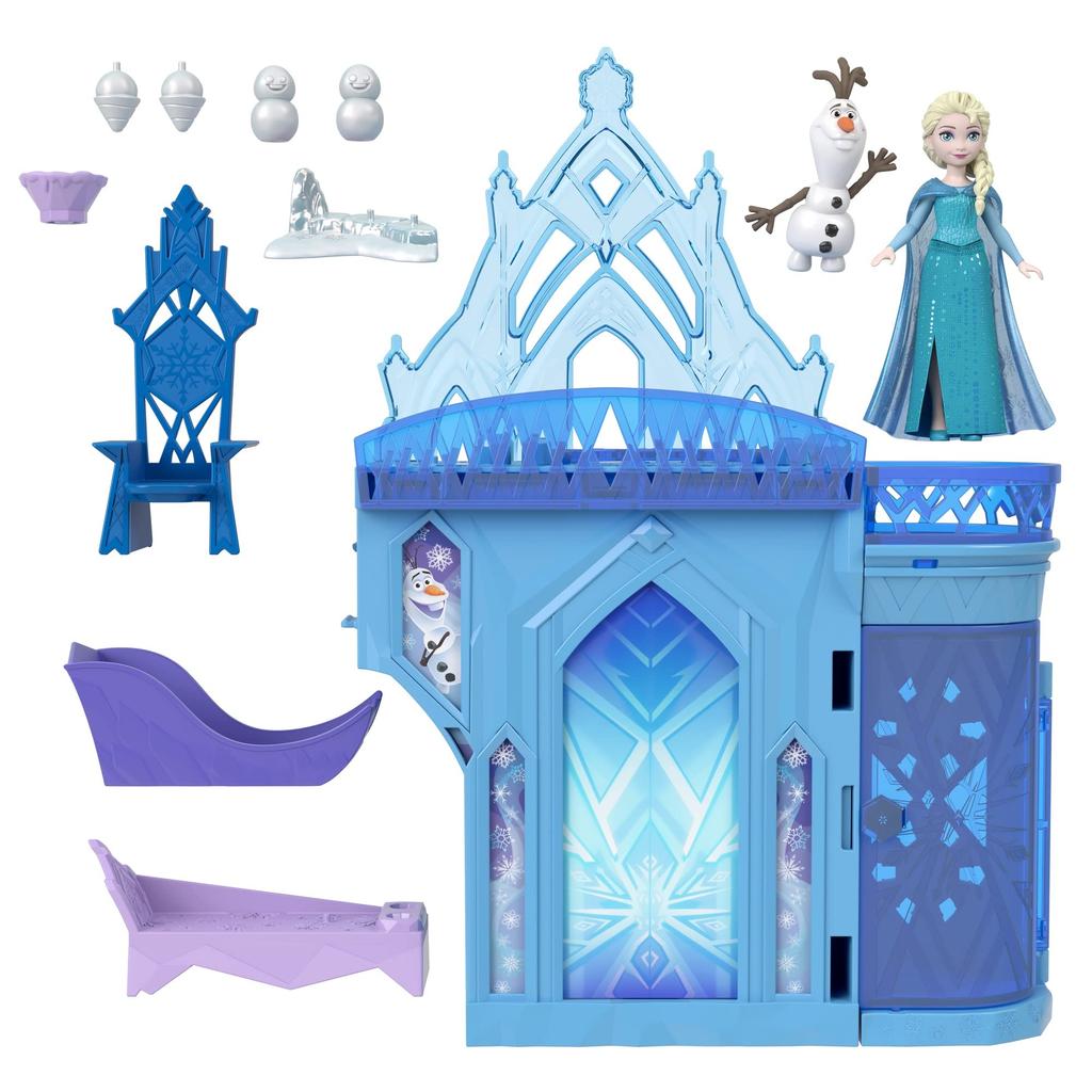 Mattel Эльза и Ледяной Белый Мини аксессуары лет и HLX01 Disney/Frozen (Серия «Касанеру»! кукла) [Кукла-наряд/замок] [Дом, в комплекте] [3