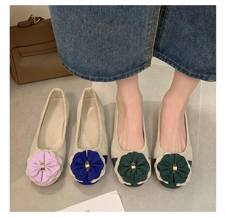 Женские туфли больших размеров с бантом и цветочным принтом, цветными блоками, с квадратным носком, на плоской подошве