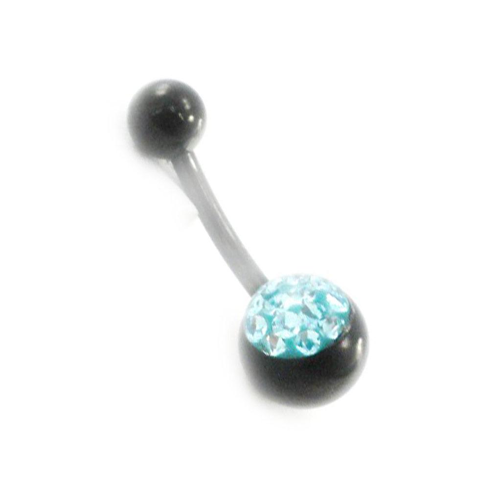 Les Trésors De Lily [I9492] - Бирюзово-синий пирсинг «Кристалл»