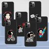 Чехол для телефона Apple Iphone 14 11 13 Pro Max 12 Mini Xr 7 8 + Se 2020 Xs 6 6s Plus, черный чехол Mafalda, силиконовый чехол с рисунком из мультфильма